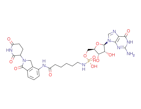 ((2R,3S,4R,5R)-5-(2-amino-6-oxo-1,6-dihydro-9H-purin-9-yl)-3,4-dihydroxytetrahydro-furan-2-yl)methylhydrogen(6-((2-(2,6-dioxopiperidin-3-yl)-1-oxoisoindolin-4-yl)amino)-6-oxohexyl)phosphoramidate