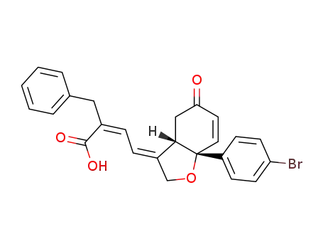 (Z)-2-benzyl-4-((E)-7a-(4-bromophenyl)-5-oxo-3a,4,5,7a-tetrahydrobenzofuran-3(2H)-ylidene)but-2-enoic acid