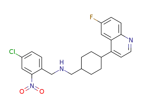 N-(4-chloro-2-nitrobenzyl)-1-(4-(6-fluoroquinolin-4-yl)cyclohexyl)methanamine