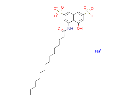 2,7-NAPHTHALENEDISULFONIC ACID, 4-HYDROXY-5-[(1-OXOHEXADECYL)AMINO]-