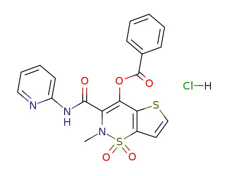 2-methyl-1,1-dioxido-3-[(pyridin-2-ylamino)carbonyl]-2H-thieno[2,3-e][1,2]thiazin-4-yl benzoate hydrochloride
