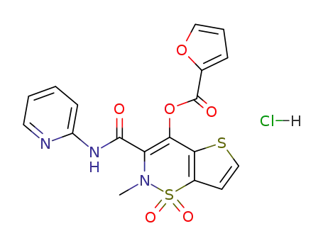 2-methyl-1,1-dioxido-3-[(pyridin-2-ylamino)carbonyl]-2H-thieno[2,3-e][1,2]thiazin-4-yl 2-furoate hydrochloride