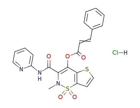 2-methyl-1,1-dioxido-3-[(pyridin-2-ylamino)carbonyl]-2H-thieno[2,3-e][1,2]thiazin-4-yl 3-phenylprop-2-enoate hydrochloride