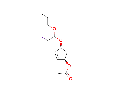 Acetic acid (1R,4S)-4-(1-butoxy-2-iodo-ethoxy)-cyclopent-2-enyl ester