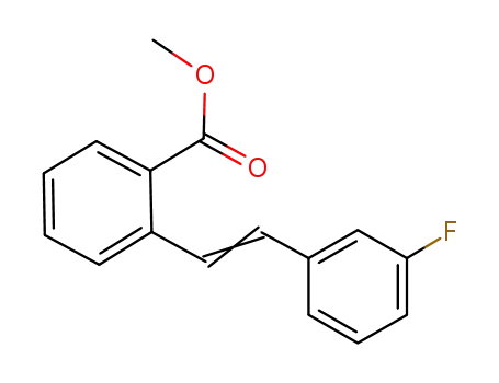Molecular Structure of 915034-85-4 (Benzoic acid, 2-[2-(3-fluorophenyl)ethenyl]-, methyl ester)