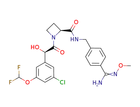 (2S)-1-[(2R)-2-[3-クロロ-5-(ジフルオロメトキシ)フェニル]-2-ヒドロキシアセチル]-N-[4-(N-メトキシアミジノ)ベンジル]-2-アゼチジンカルボアミド