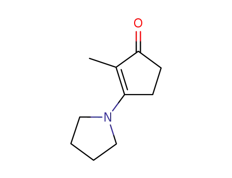 Molecular Structure of 3335-02-2 (2-Cyclopenten-1-one, 2-methyl-3-(1-pyrrolidinyl)-)