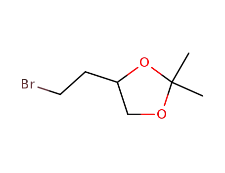 Molecular Structure of 89942-18-7 (1,3-Dioxolane, 4-(2-bromoethyl)-2,2-dimethyl-)