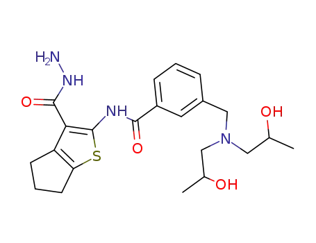 3-{[bis-(2-hydroxy-propyl)-amino]-methyl}-N-(3-hydrazinocarbonyl-5,6-dihydro-4H-cyclopenta[b]thiophen-2-yl)-benzamide