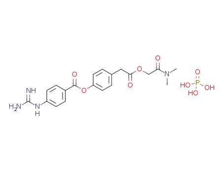 N,N-dimethyl-carbamoylmethyl p-(p-guanidinobenzoyloxy)phenylacetate phosphate