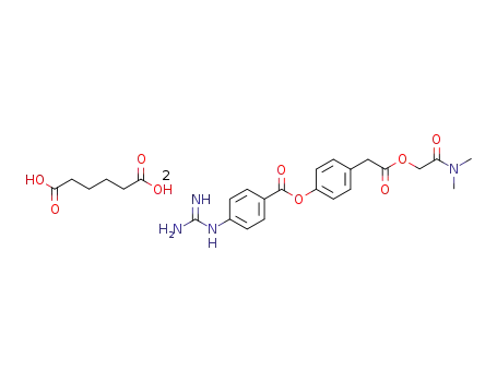 N,N-dimethyl-carbamoylmethyl p-(p-guanidinobenzoyloxy)phenylacetate adipate