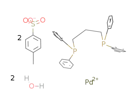 Pd(2+)*2CH3C6H4SO3(1-)*CH2(CH2P(C6H5)2)2*2H2O={Pd(CH3C6H4SO3)2(CH2(CH2P(C6H5)2)2)}*2H2O