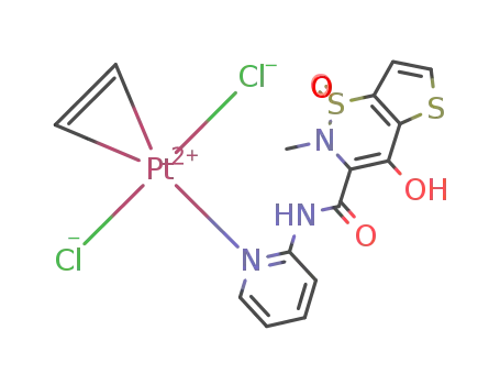 trans-[dichloro(4-hydroxy-2-methyl-N-2-pyridyl-2H-thieno[2,3-e]-1,2-thiazine-3-carboxamide-1,1-dioxide)(η2-ethene)platinum(II)]