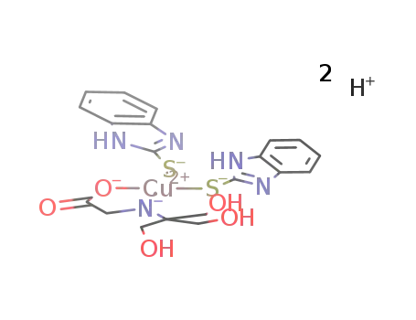 [Cu[(HOCH2)3CNCH2COO][C7H5N2(S)]2](2-)*2H(1+)=H2[Cu[(HOCH2)3CNCH2COO][C7H5N2(S)]2]