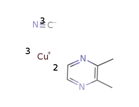 poly[(tri-μ2-cyano-C,N)-bis(μ2-2,3-dimethyl-pyrazine-N,N)]tricopper(I)