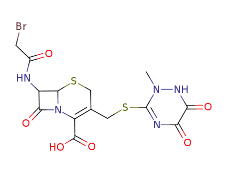 7-bromoacetamido-3-(((1,2,5,6-tetrahydro-2-methyl-5,6-dioxo-1,2,4-triazin-3-yl)thio)methyl)cephalosporanic acid