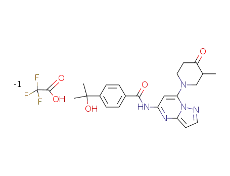 4-(2-hydroxypropan-2-yl)-N-(7-(3-methyl-4-oxopiperidin-1-yl)pyrazolo[1,5-a]pyrimidin-5-yl)benzamide trifluoroacetate