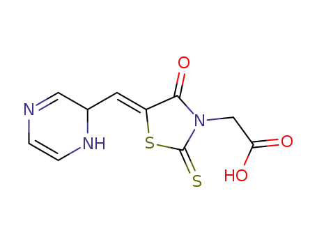 [(5Z)-4-oxo-5-(pyrazin-2-ylmethylene)-2-thioxo-1,3-thiazolidin-3-yl]acetic acid