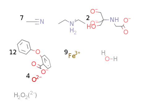 [Et2NH2][[Fe9O4(OH)2(N-(2-hydroxy-1,1-bis(hydroxymethyl)ethyl)glycine(-3H))2(2-phenoxybenzoato)12]*7(acetonitrile)*H2O