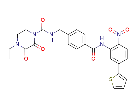 4-ethyl-N-(4-(2-nitro-5-(thiophen-2-yl)phenylcarbamoyl)benzyl)-2,3-dioxopiperazine-1-carboxamide