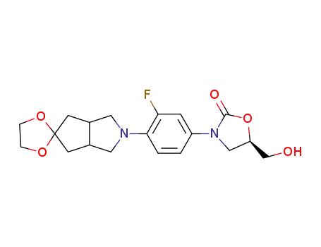(5R)-3-(3-fluoro-4-(tetrahydro-1H-spiro[cyclopenta[c]pyrrole-5,2'-[1,3]dioxolane]-2(3H)-yl)phenyl)-5-(hydroxymethyl)oxazolidin-2-one