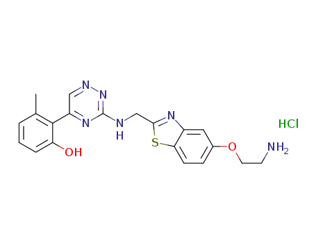 2-(3-{[5-(2-aminoethoxy)benzothiazol-2-ylmethyl]amino}-[1,2,4]triazin-5-yl)-3-methylphenol hydrochloride