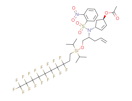 (1R,4R)-4-(N-((R)-1-((3,3,4,4,5,5,6,6,7,7,8,8,9,9,10,10,10-heptadecafluorodecyl)diisopropylsilyloxy)-pent-4-en-2-yl)-2-nitrophenylsulfonamido)cyclopent-2-enyl acetate