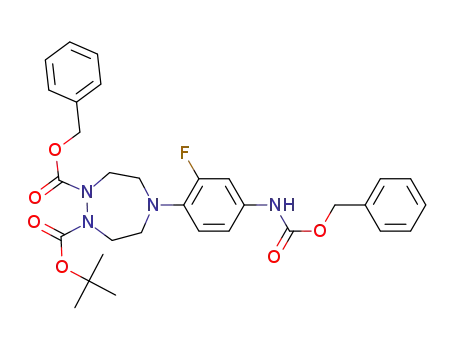 5-(4-benzyloxycarbonylamino-2-fluorophenyl)[1,2,5]triazepane-1,2-dicarboxylic acid 1-benzyl ester 2-tert-butyl ester