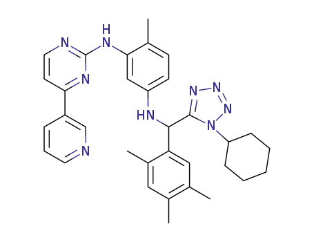 N1-[(1-cyclohexyl-1H-tetrazol-5-yl)(2,4,5-trimethylphenyl)-methyl]-4-methyl-N3-[4-(pyridin-3-yl)pyrimidin-2-yl]-benzene-1,3-diamine