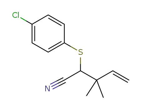 2-((4-chlorophenyl)thio)-3,3-dimethylpent-4-enenitrile