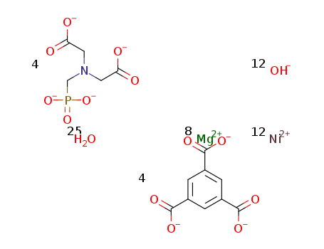[Mg8Ni12(OH)12(N-(phosphonomethyl)iminodiacetic acid-H4)4(1,3,5-benzenetricarboxylic acid-H3)4(H2O)16]*9H2O