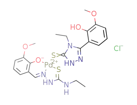 (3-methoxysalicylaldehyde-4(N)-ethylthiosemicarbazone)(4-ethyl-5-(2-hydroxy-3-methoxyphenyl)-2,4-dihydro-[1,2,4]triazole-3-thione)palladium(II) cloride