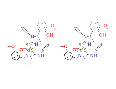 (3-methoxysalicylaldehyde-4(N)-phenylthiosemicarbazone)(5-(2-hydroxy-3-methoxy-phenyl)-4-phenyl-2,4-dihydro-[1,2,4]triazole-3-thione)palladium(II) chloride