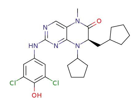(R)-8-cyclopentyl-7-(cyclopentylmethyl)-2-((3,5-dichloro-4-hydroxyphenyl)amino)-5-methyl-7,8-dihydropteridin-6(5H)-one