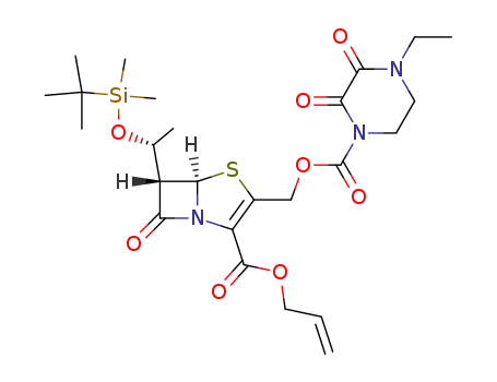 (5R,6S)-6-[(R)-1-(tert-Butyl-dimethyl-silanyloxy)-ethyl]-3-(4-ethyl-2,3-dioxo-piperazine-1-carbonyloxymethyl)-7-oxo-4-thia-1-aza-bicyclo[3.2.0]hept-2-ene-2-carboxylic acid allyl ester