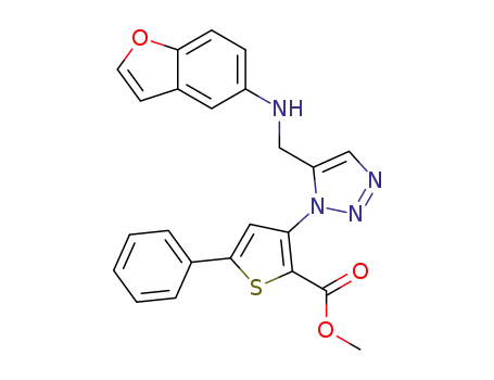 methyl 3-(5-((benzofuran-5-ylamino)methyl)-1H-1,2,3-triazol-1-yl)-5-phenylthiophene-2-carboxylate