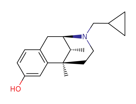 Molecular Structure of 7346-09-0 (2,6-Methano-3-benzazocin-8-ol,3-(cyclopropylmethyl)-1,2,3,4,5,6-hexahydro-6,11-dimethyl-,(2R,6R,11R)-rel-)