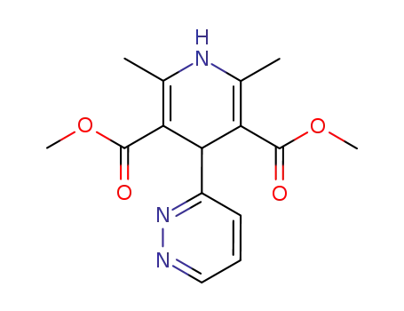 Molecular Structure of 130823-27-7 (3,5-Pyridinedicarboxylic acid,
1,4-dihydro-2,6-dimethyl-4-(3-pyridazinyl)-, dimethyl ester)