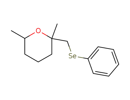 Molecular Structure of 114524-34-4 (2H-Pyran, tetrahydro-2,6-dimethyl-2-[(phenylseleno)methyl]-)