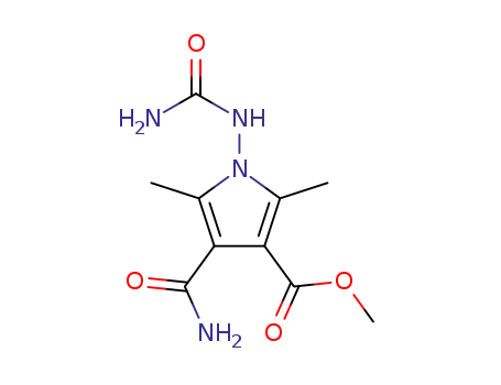 Molecular Structure of 94126-57-5 (methyl 4-carbamoyl-1-(carbamoylamino)-2,5-dimethyl-1H-pyrrole-3-carboxylate)