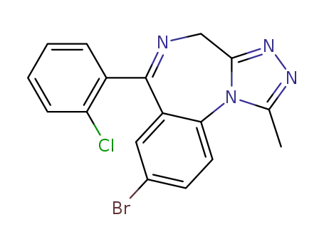 Molecular Structure of 87213-50-1 (8-bromo-6-(2-chlorophenyl)-1-methyl-4H-[1,2,4]triazolo[4,3-a][1,4]benzodiazepine)