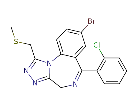 4H-(1,2,4)Triazolo(4,3-a)(1,4)benzodiazepine, 8-bromo-6-(2-chlorophenyl)-1-((methylthio)methyl)-