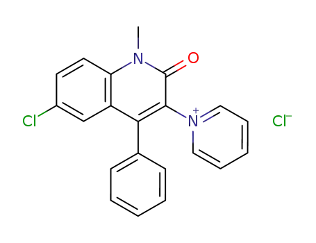 Molecular Structure of 80356-39-4 (Pyridinium,
1-(6-chloro-1,2-dihydro-1-methyl-2-oxo-4-phenyl-3-quinolinyl)-, chloride)
