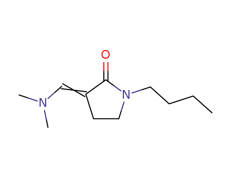Molecular Structure of 63352-50-1 (2-Pyrrolidinone, 1-butyl-3-[(dimethylamino)methylene]-)