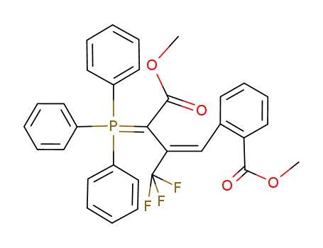 Molecular Structure of 135582-33-1 (Benzoic acid,
2-[4-methoxy-4-oxo-2-(trifluoromethyl)-3-(triphenylphosphoranylidene)-1
-butenyl]-, methyl ester, (Z)-)