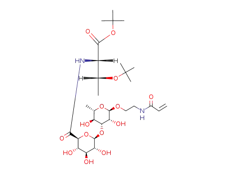 (2S,3R)-2-({(2S,3S,4S,5R,6R)-6-[(2R,3R,4R,5S,6S)-2-(2-Acryloylamino-ethoxy)-3,5-dihydroxy-6-methyl-tetrahydro-pyran-4-yloxy]-3,4,5-trihydroxy-tetrahydro-pyran-2-carbonyl}-amino)-3-tert-butoxy-butyric acid tert-butyl ester