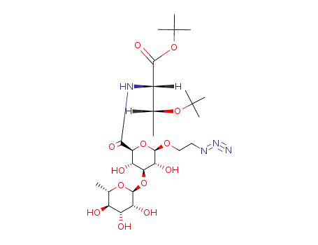 (2S,3R)-2-{[(2S,3S,4S,5R,6R)-6-(2-Azido-ethoxy)-3,5-dihydroxy-4-((2S,3R,4R,5R,6S)-3,4,5-trihydroxy-6-methyl-tetrahydro-pyran-2-yloxy)-tetrahydro-pyran-2-carbonyl]-amino}-3-tert-butoxy-butyric acid tert-butyl ester