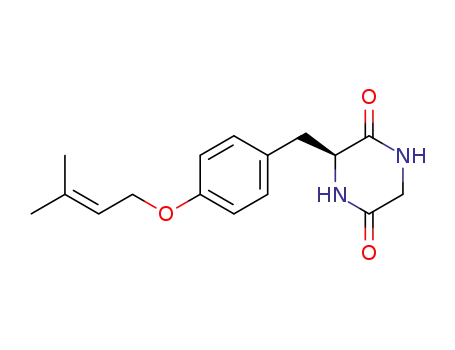 Molecular Structure of 112900-76-2 (2,5-Piperazinedione, 3-[[4-[(3-methyl-2-butenyl)oxy]phenyl]methyl]-, (S)-)