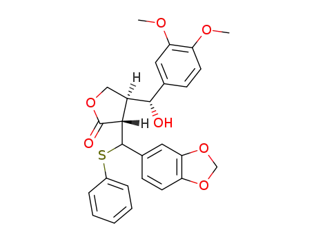 erythro-3-(α-hydroxy-3'',4''-dimethoxybenzyl)-2-(3,4-methylenedioxy-α-phenylthiobenzyl)-γ-butyrolactone