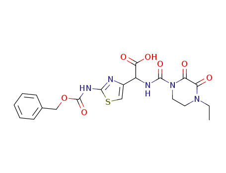 Molecular Structure of 85208-16-8 (4-Thiazoleacetic acid,
a-[[(4-ethyl-2,3-dioxo-1-piperazinyl)carbonyl]amino]-2-[[(phenylmethoxy)
carbonyl]amino]-)
